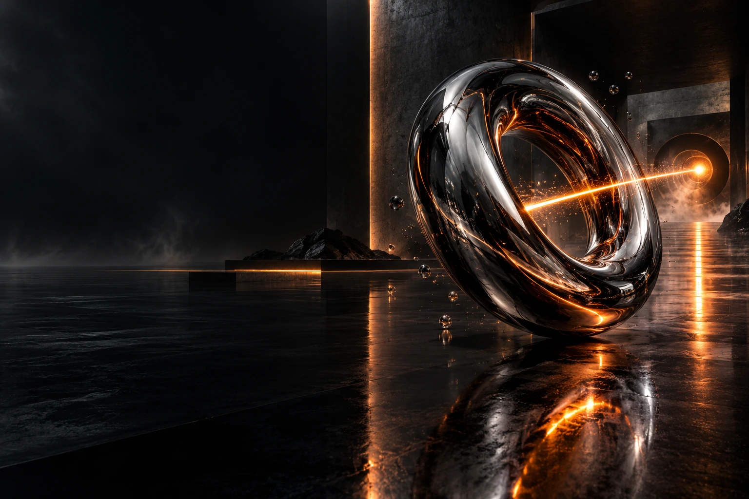 Chrome aperture with an orange light path